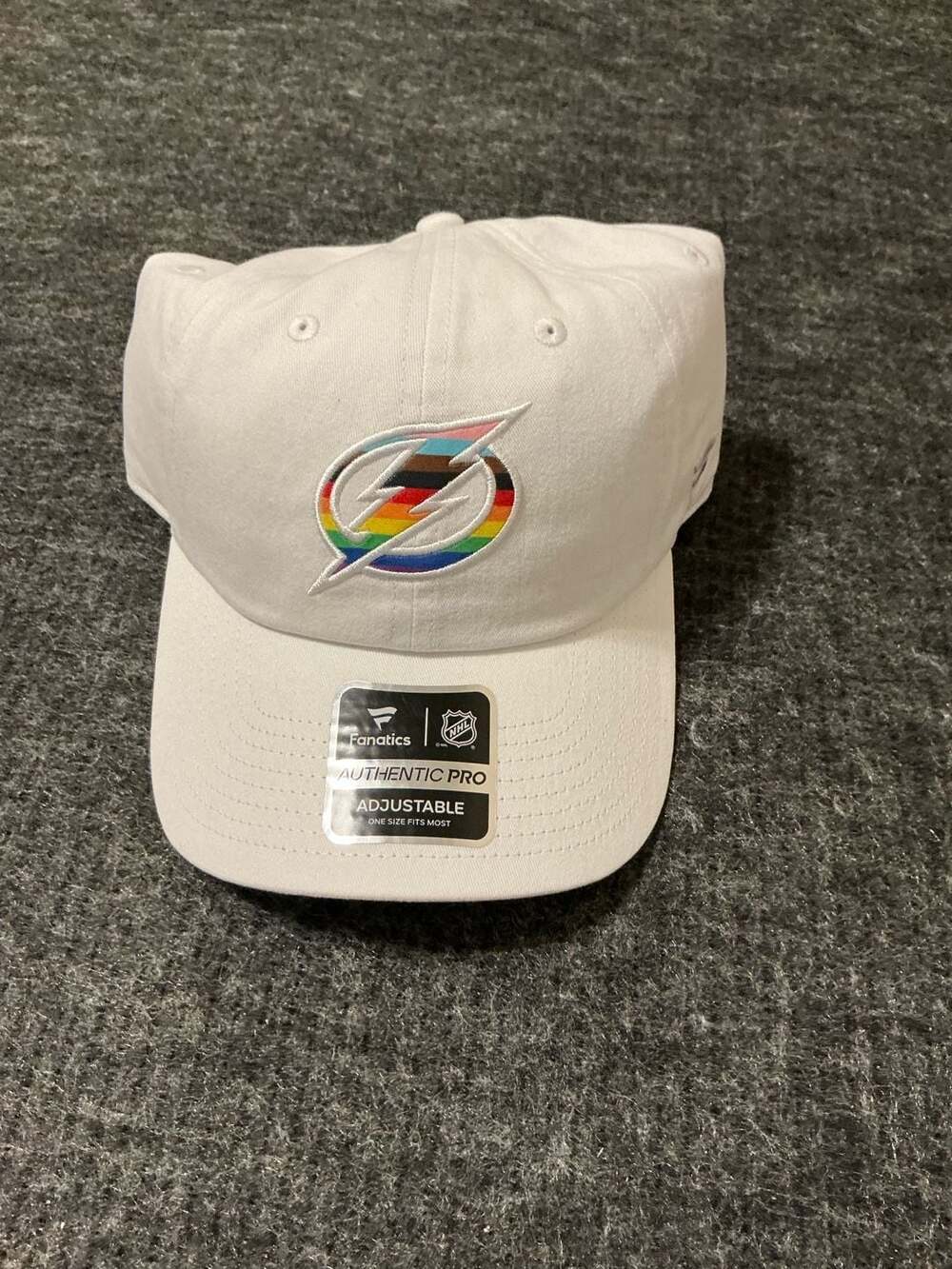 Tampa Bay Lightning Fanatics Authentic Pro Pride Adjustable Hat White